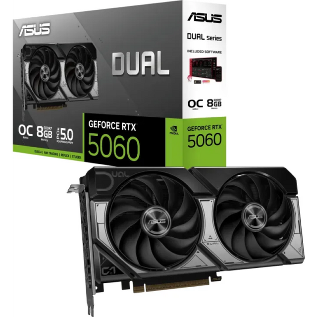 Grafična kartica ASUS Dual GeForce RTX 5060 OC, 8GB GDDR7, PCI-E 5.0 DUAL-RTX5060-O8G