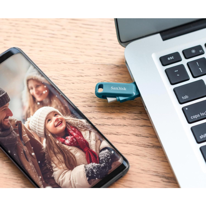 SanDisk 1TB Ultra Dual Drive Go USB-C/A 3.2 USB ključ (moder)