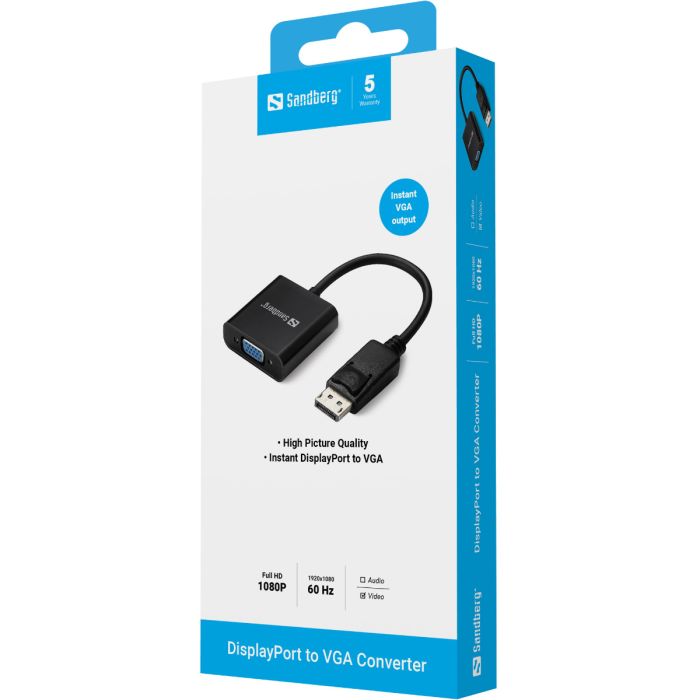 Sandberg Adapter DisplayPort>VGA avdio in video pretvornik