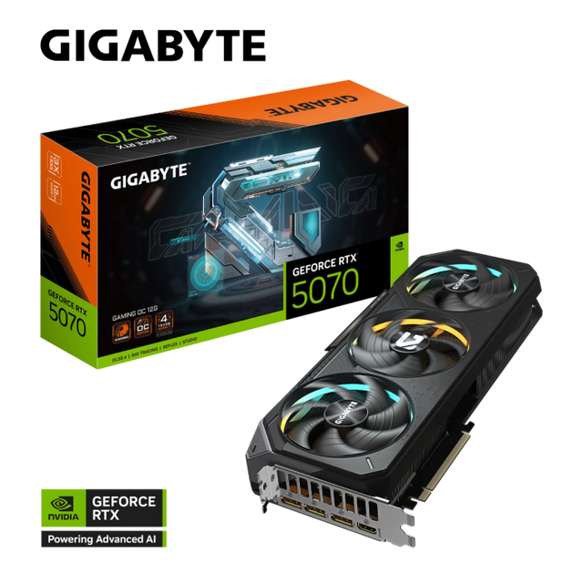 Grafična kartica GIGABYTE GeForce RTX 5070 GAMING OC 12G, 12GB GDDR7, PCI-E 5.0