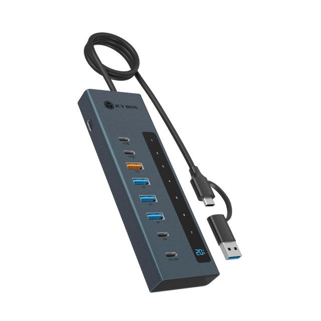 IcyBox IB-HUB1743-CPD 9-v-1 USB-C/A hub vmesnik z PD