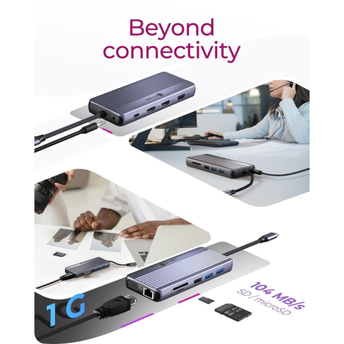 IcyBox IB-DK4062-CPD 12-v-1 DockingStation priklopna postaja s trojnim video priključkom