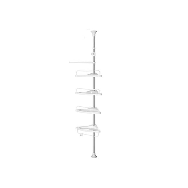SONGMICS Kotno stojalo s policami za kopalnice belo srebrne barve 95-300 cm, BCB02SW