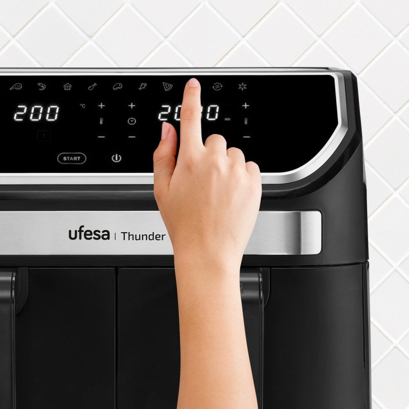 Ufesa digitalni zračni cvrtnik z dvojno posodo 9L Thunder 1700W