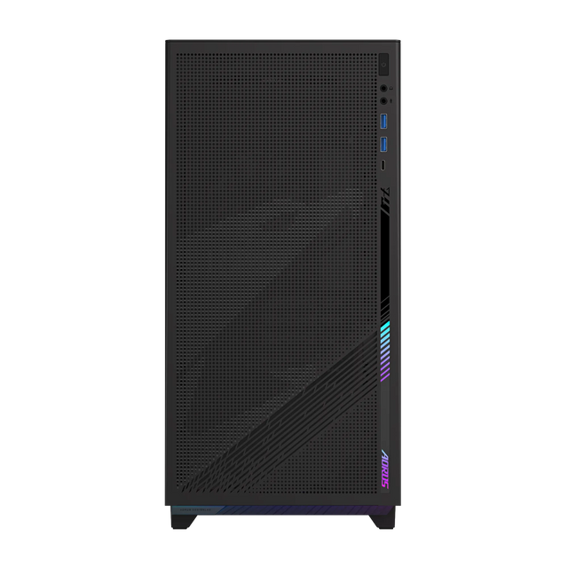 Gigabyte AORUS C400 GLASS USB-C USB 3.2 Gen2 ATX AORUS RGB osvetljeno ohišje, črno
