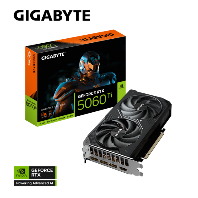 Grafična kartica GIGABYTE GeForce RTX 5060 Ti Windforce MAX OC 16G, 16GB GDDR7, PCI-E 5.0