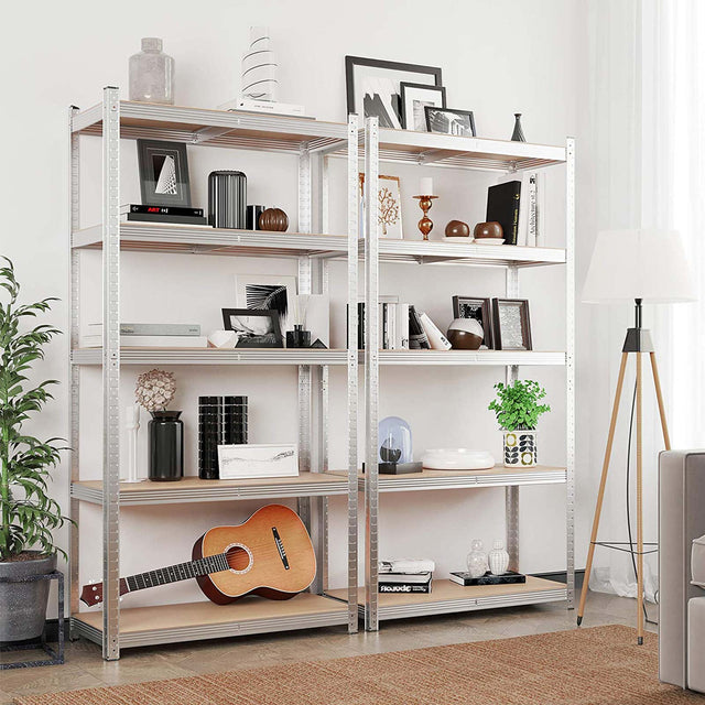 SONGMICS 2x Regal 40 x 90 x 180 cm bež-srebrna, GLR040E02