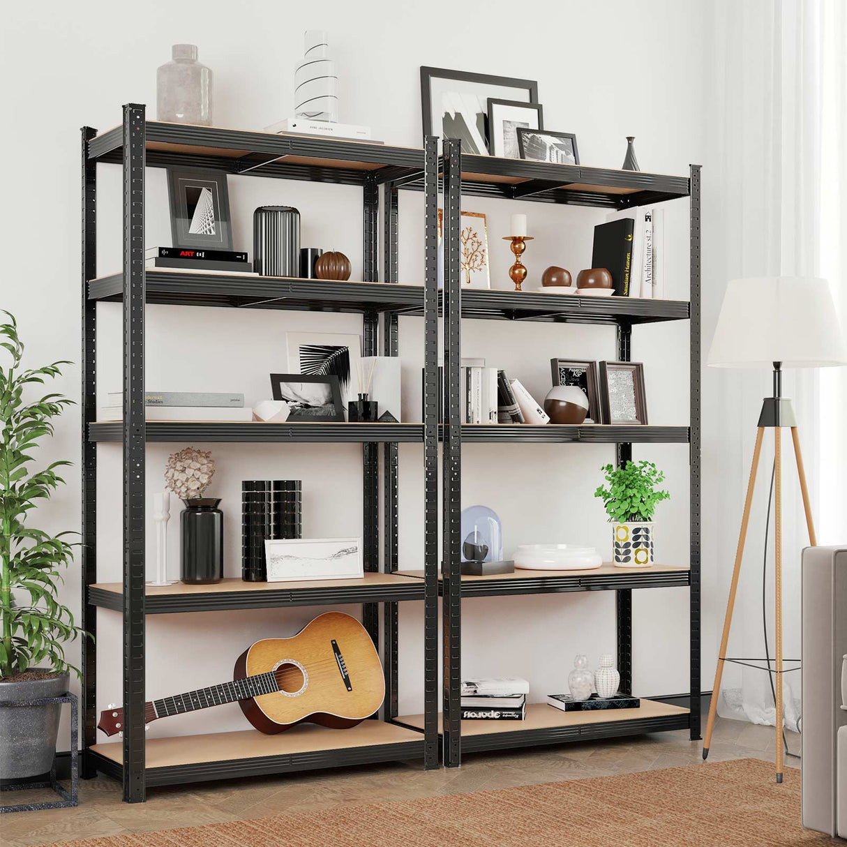 SONGMICS Regal 50 x 100 x 200 cm rjavo-črna, GLR050B01