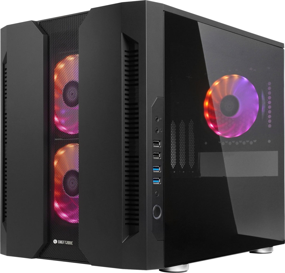 Chieftronic M2 USB3.1 Gen1 mATX RGB ohišje, črno