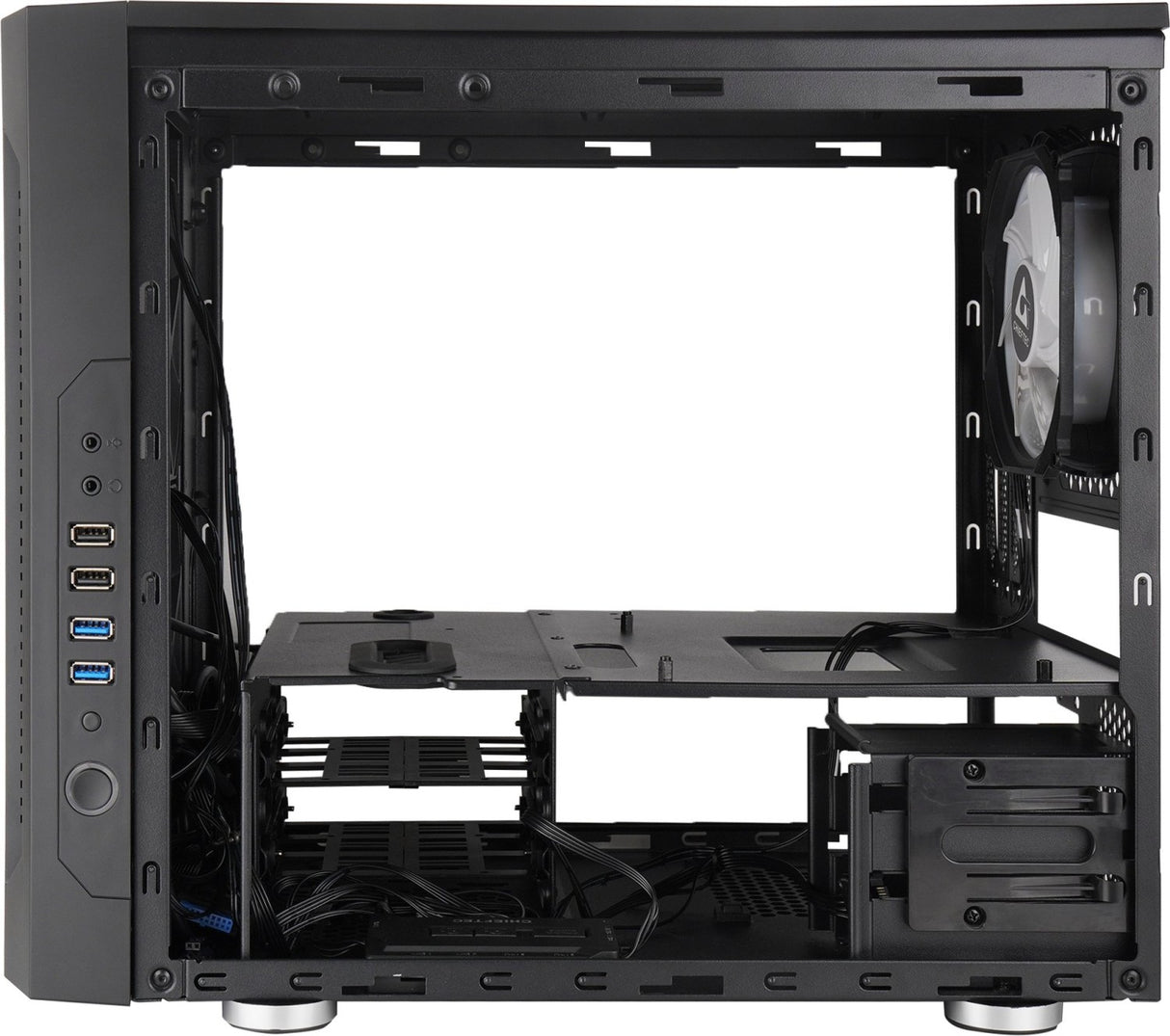 Chieftronic M2 USB3.1 Gen1 mATX RGB ohišje, črno