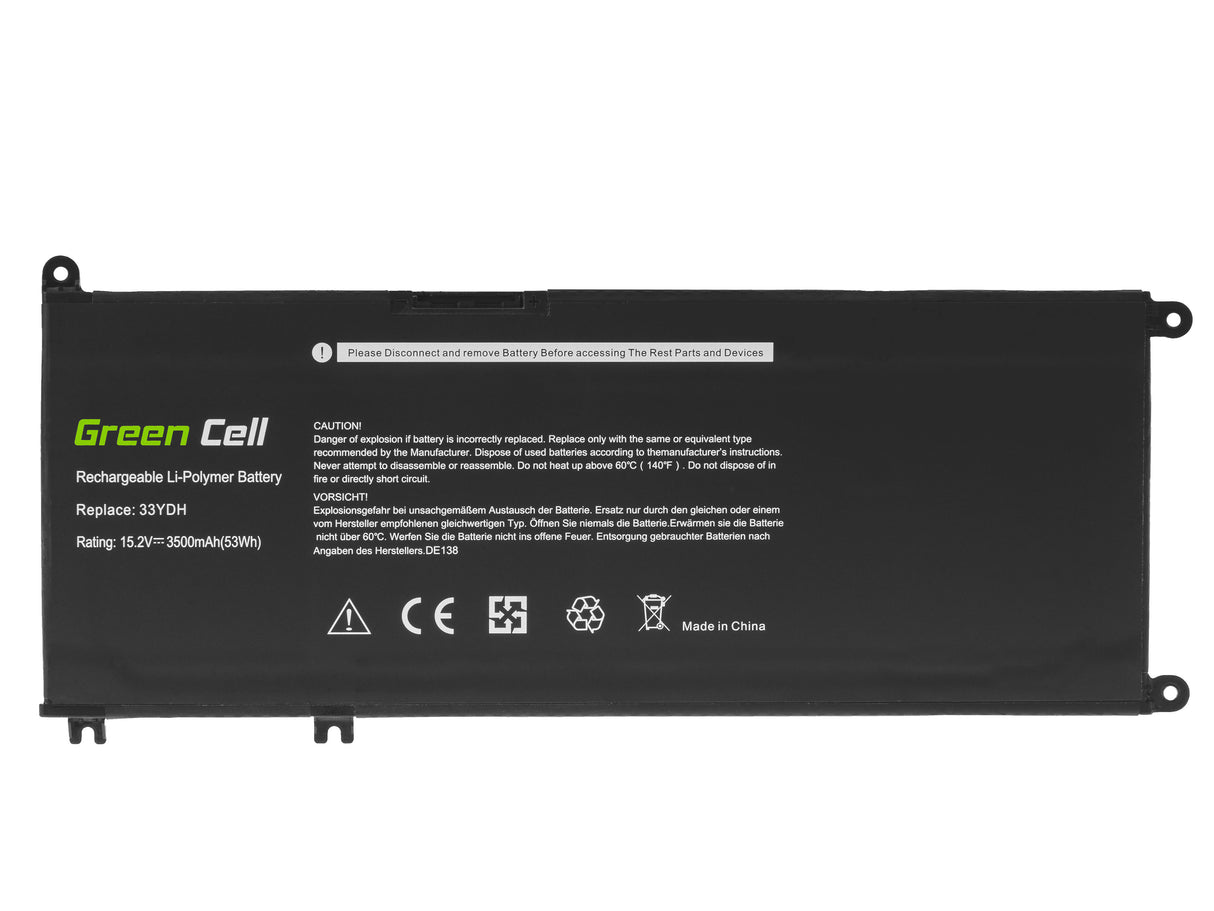 Green Cell baterija 33YDH za Dell Inspiron G3 3579 3779 G5 5587 G7 7588 7577 7773 7778 7779 7786 Latitude 3380 3480 3490 3590