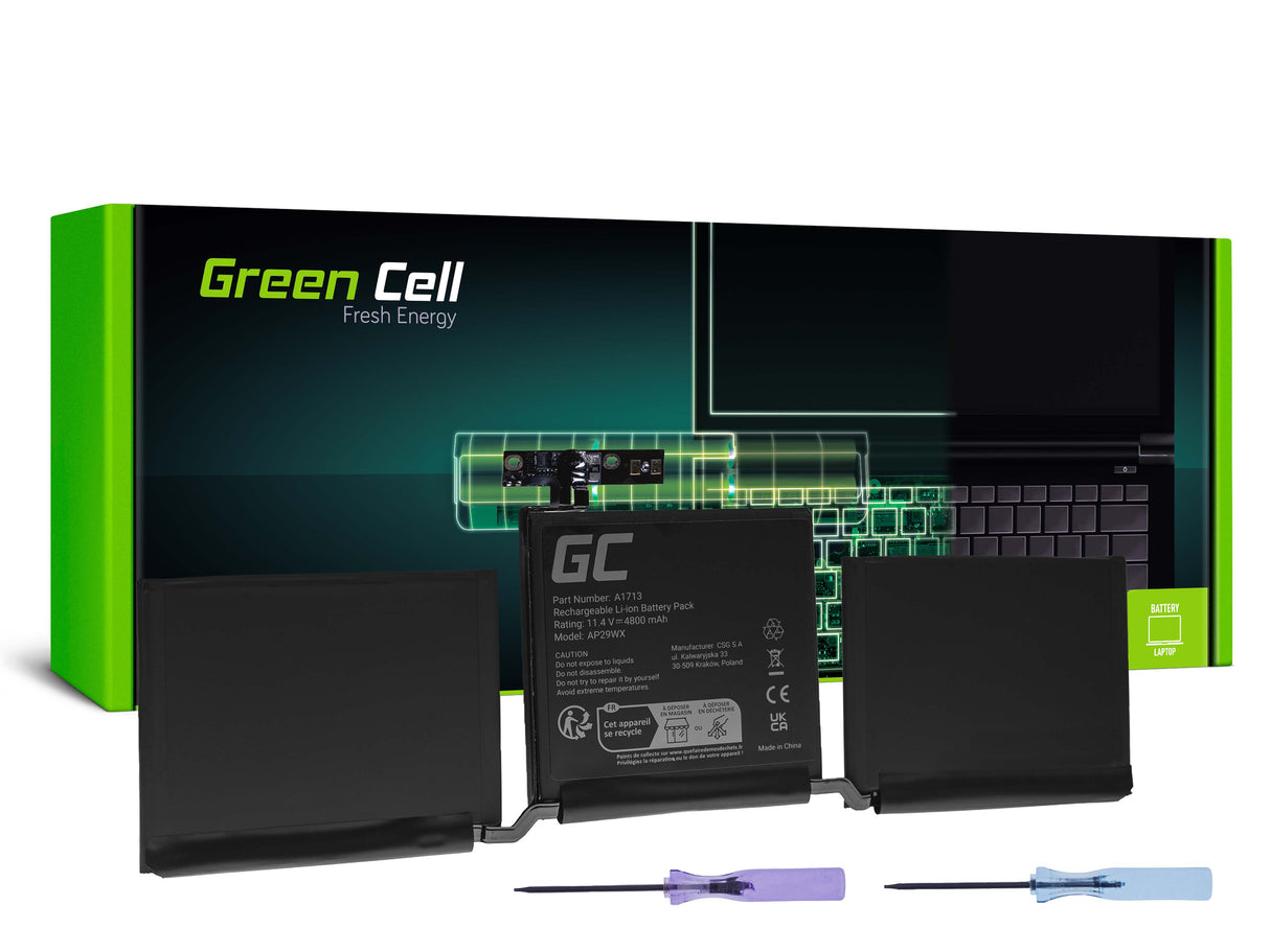 Green Cell baterija A1713 za Apple MacBook Pro 13 A1708 (2016, 2017)