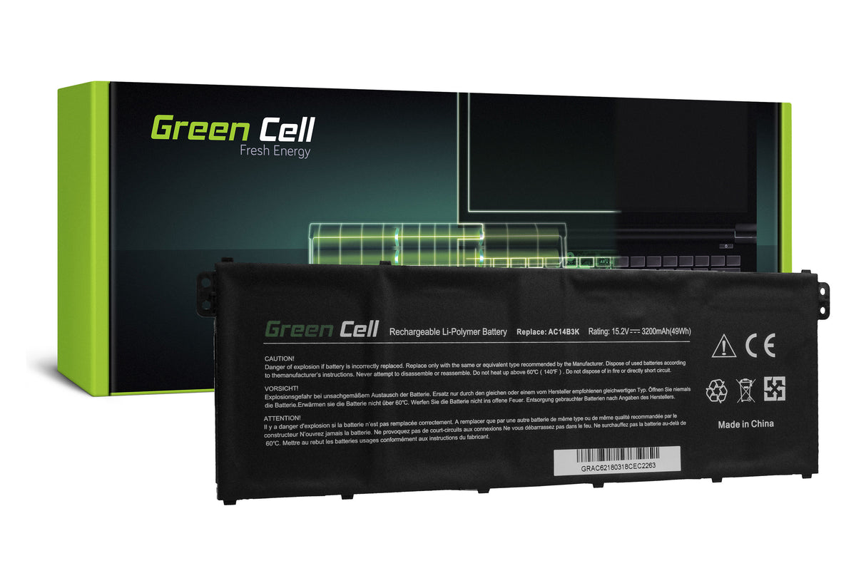 Green Cell baterija AC14B3K AC14B8K za Acer Aspire 5 A515 A517 R15 R5-571T Spin 3 SP315-51 SP513-51 Swift 3 SF314-52