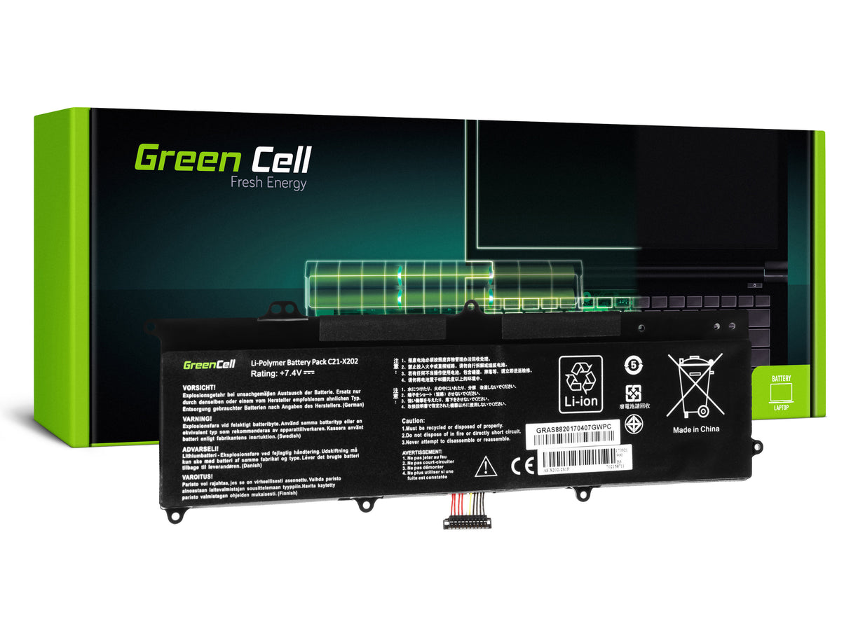 Green Cell baterija C21-X202 za Asus X201E F201E VivoBook F202E Q200E S200E X202E