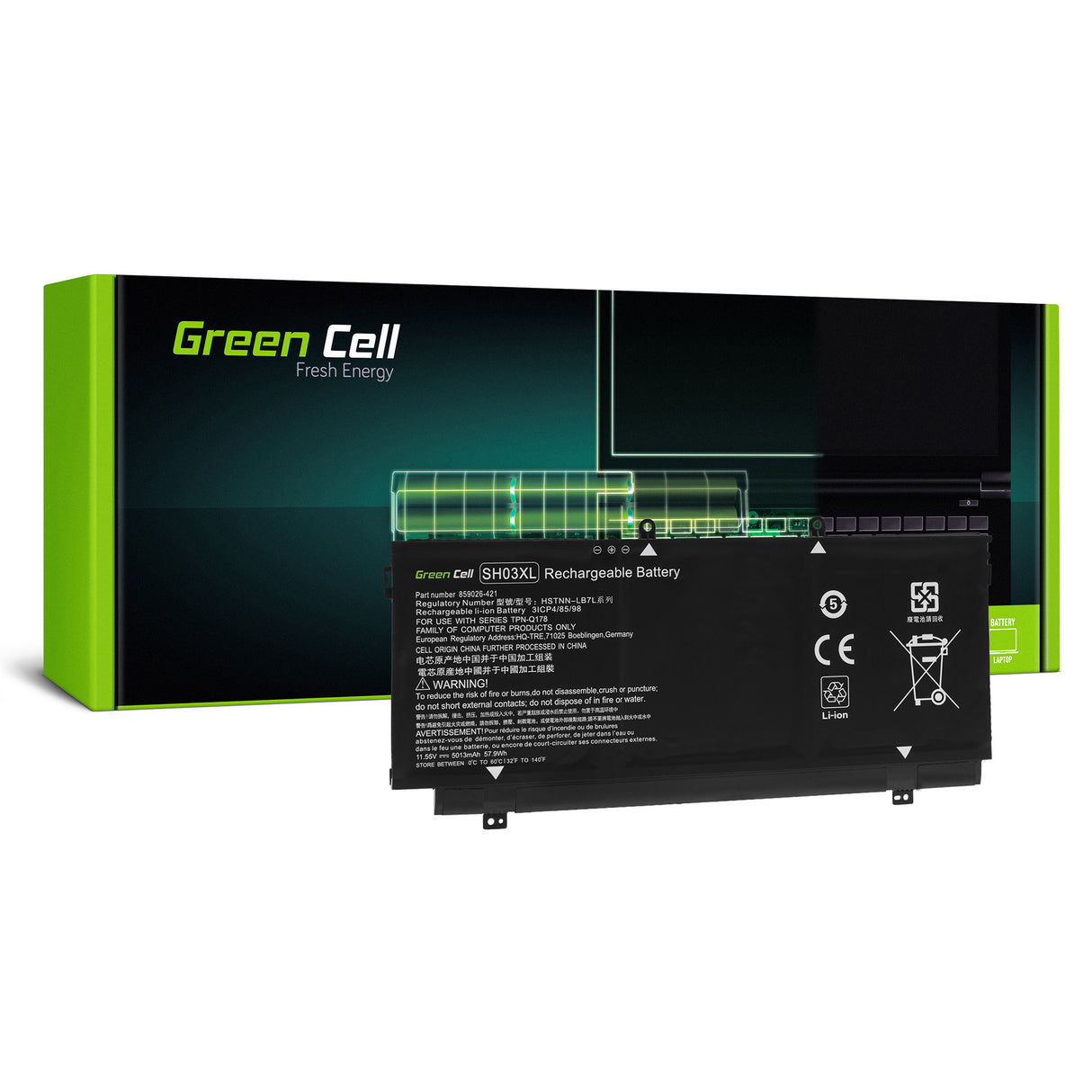 Green Cell baterija SH03XL za HP Spectre x360 13-AC 13-W 13-W050NW 13-W071NW