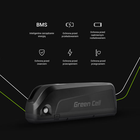 Green Cell E-bike Baterija 48V 18Ah 864Wh Spodnja cev Ebike EC5 za Samebike, SMLRO s polnilcem