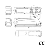 Green Cell® GC MocMove E-Bike Baterija 48V 13Ah Li-Ion Spodnja cev s polnilcem