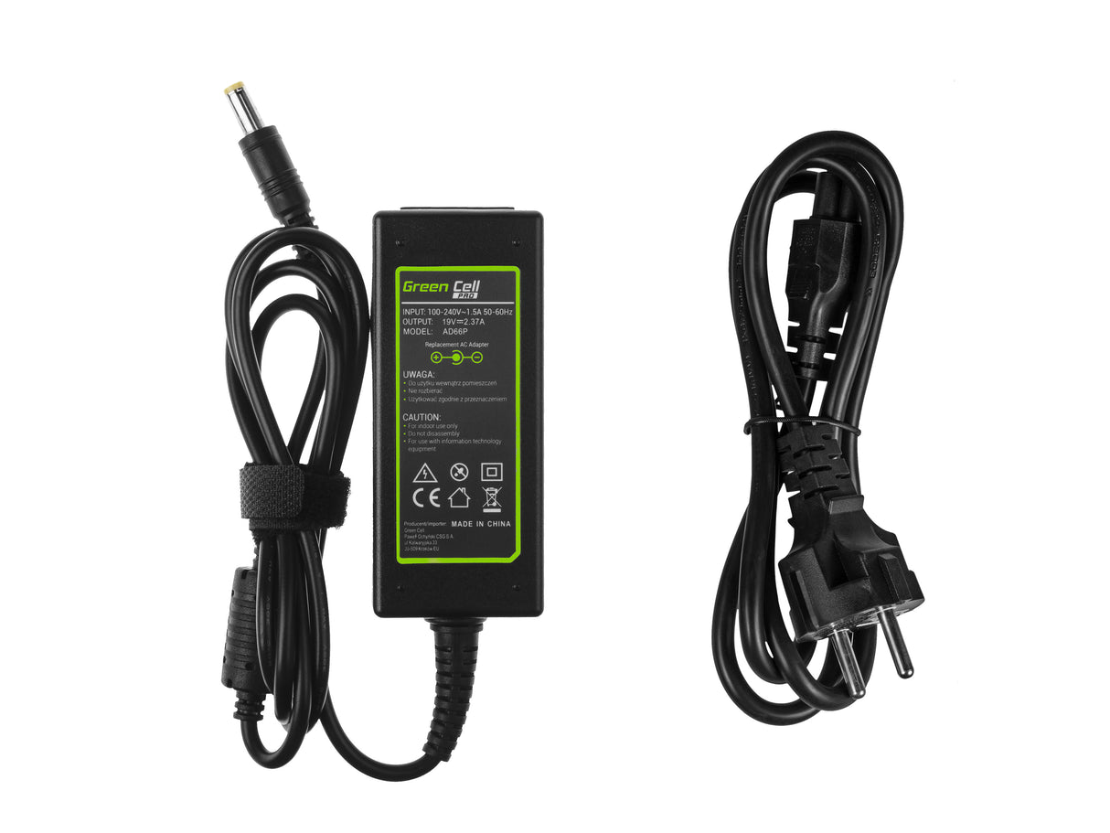 Green Cell PRO polnilec / AC Adapter 19V 2.37A 45W za Acer Aspire E5-511 E5-521 E5-573 E5-573G ES1-131 ES1-512 ES1-531 V5-171