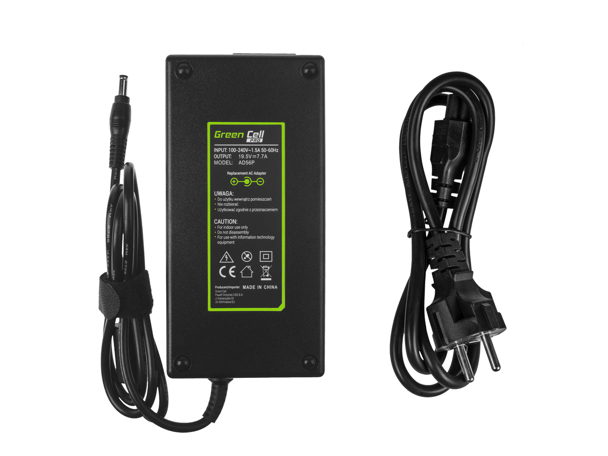 Green Cell PRO polnilec / AC Adapter 19.5V 7.7A 150W za Asus G550 G551 G73 N751 MSI GE60 GE62 GE70 GP60 GP70 GS70 PE60 PE70 WS60