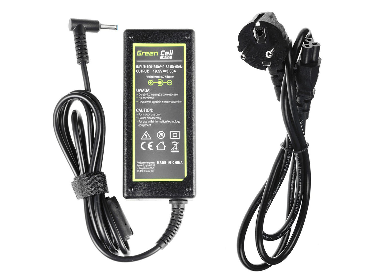 Green Cell PRO polnilec / AC Adapter 19.5V 3.33A 65W za HP 250 G2 G3 G4 G5 15-R 15-R100NW 15-R101NW 15-R104NW 15-R233NW