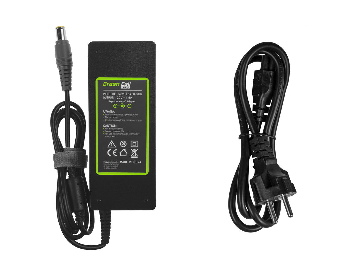 Green Cell PRO polnilec / AC Adapter 20V 4.5A 90W za Lenovo B580 B590 ThinkPad T410 T420 T430 T430s T500 T510 T520 T530 X220