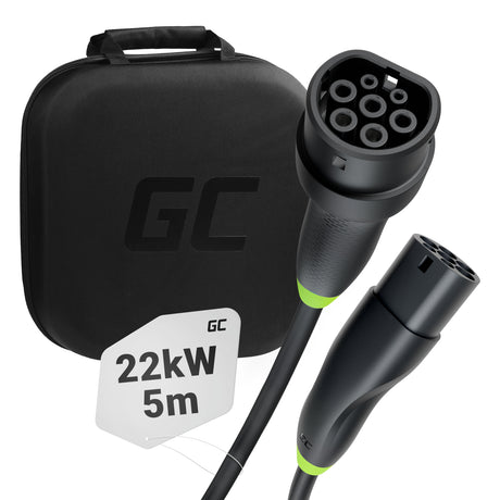 Green Cell SnapTip 2 EV polnilni kabel 22 kW 5 m za Tesla Model 3 S X Y, VW ID.3, ID.4, ID.5, Kia EV6, Audi E-Tron, Fiat 500e