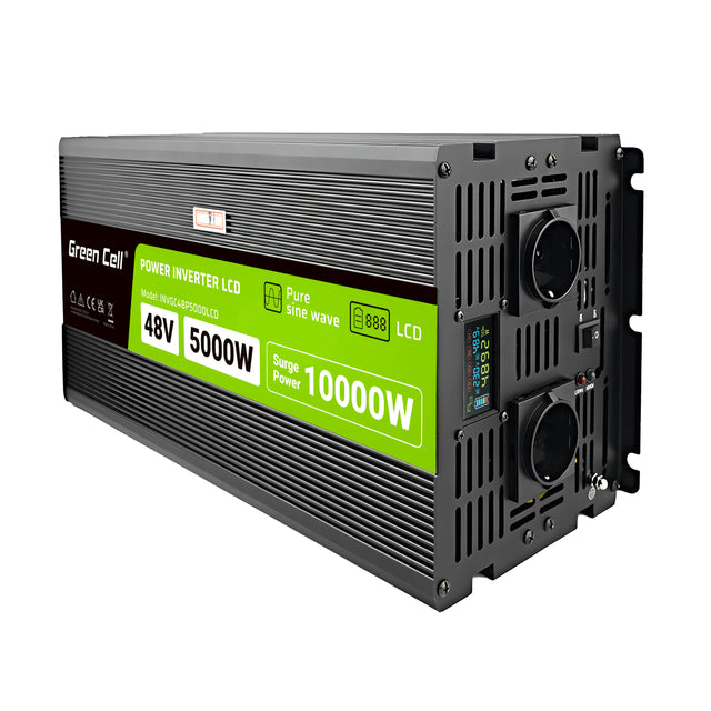 Green Cell pretvornik moči LCD 48V 5000W/10000W av doinverter with display - čisti sinusni val