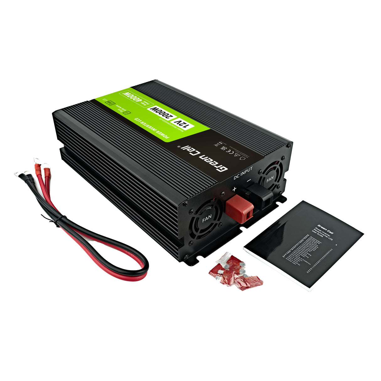 Green Cell pretvornik moči LCD 12 volt 2000W/40000W av doinverter with display - čisti sinusni val