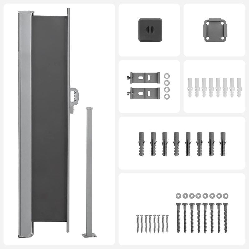SONGMICS Stranski senčnik 180 x 450 cm antracit, GSA589G01