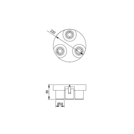 GTV reflektorska svetilka BLINK 3xGU10 220V, črna