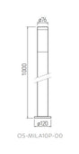 GTV zunanja talna svetilka MILAN 1xE27 230V IP54 100cm