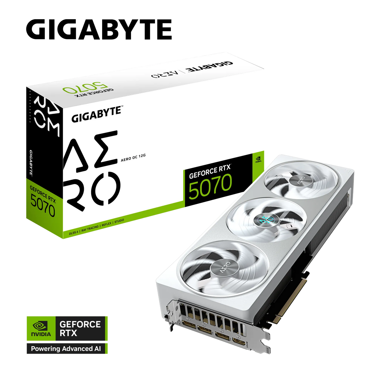 Grafična kartica GIGABYTE GeForce RTX 5070 AERO OC 12G, 12GB GDDR7, PCI-E 5.0