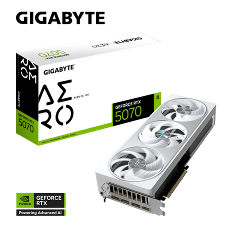 Grafična kartica GIGABYTE GeForce RTX 5070 AERO OC 12G, 12GB GDDR7, PCI-E 5.0