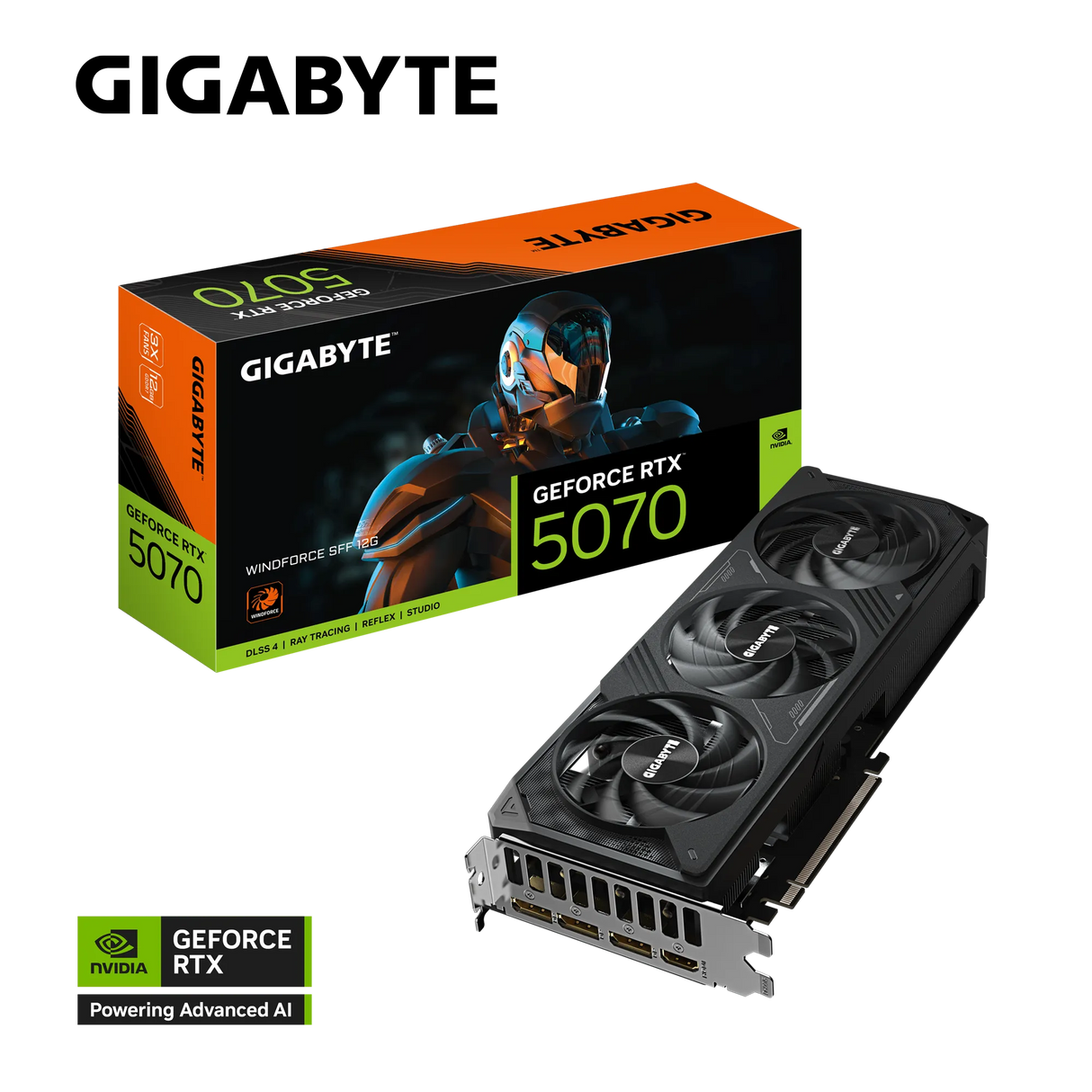 Grafična kartica GIGABYTE GeForce RTX 5070 WINDFORCE SFF 12G, 12GB GDDR7, PCI-E 5.0