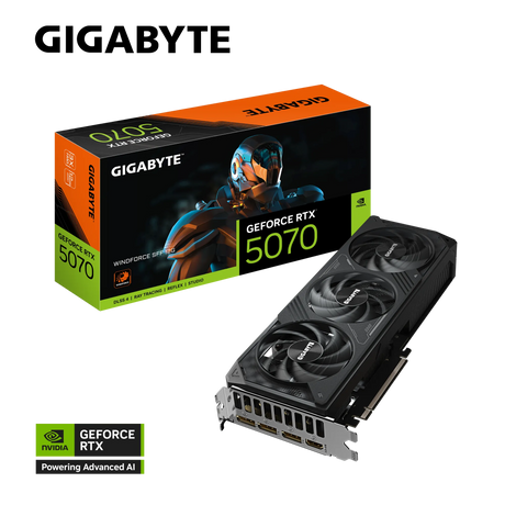 Grafična kartica GIGABYTE GeForce RTX 5070 WINDFORCE SFF 12G, 12GB GDDR7, PCI-E 5.0