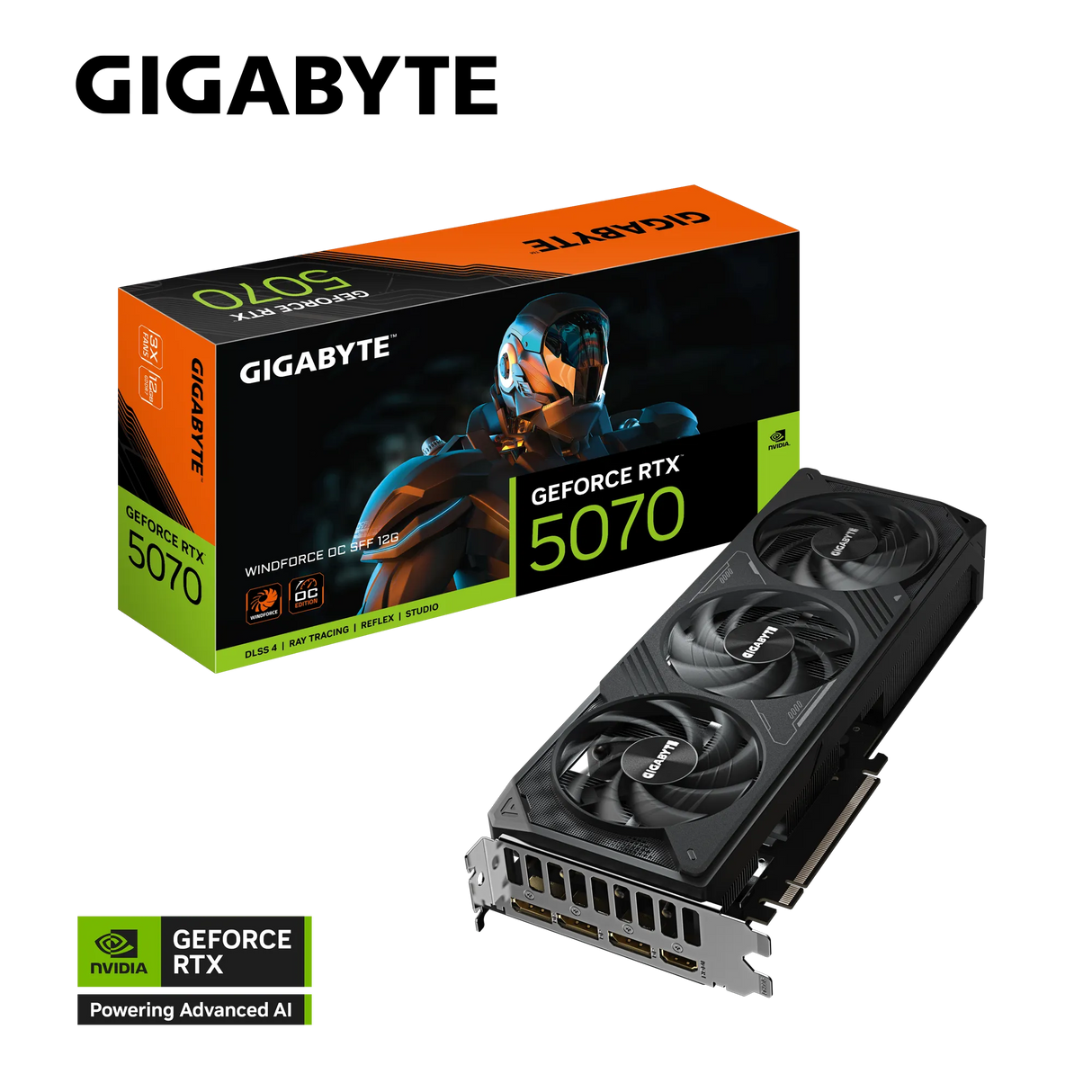 Grafična kartica GIGABYTE AORUS GeForce RTX 5070 WINDFORCE OC SFF 12G, 12GB GDDR7, PCI-E 5.0
