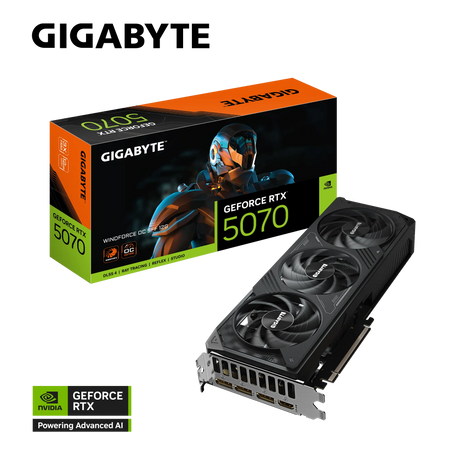 Grafična kartica GIGABYTE AORUS GeForce RTX 5070 WINDFORCE OC SFF 12G, 12GB GDDR7, PCI-E 5.0