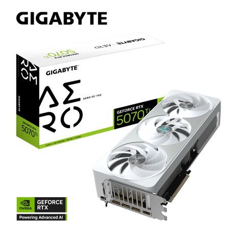 Grafična kartica GIGABYTE GeForce RTX 5070 Ti AERO OC 16G, 16GB GDDR7, PCI-E 5.0