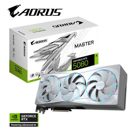 Grafična kartica GIGABYTE AORUS GeForce RTX 5080 MASTER ICE 16G, 16GB GDDR7, PCI-E 5.0
