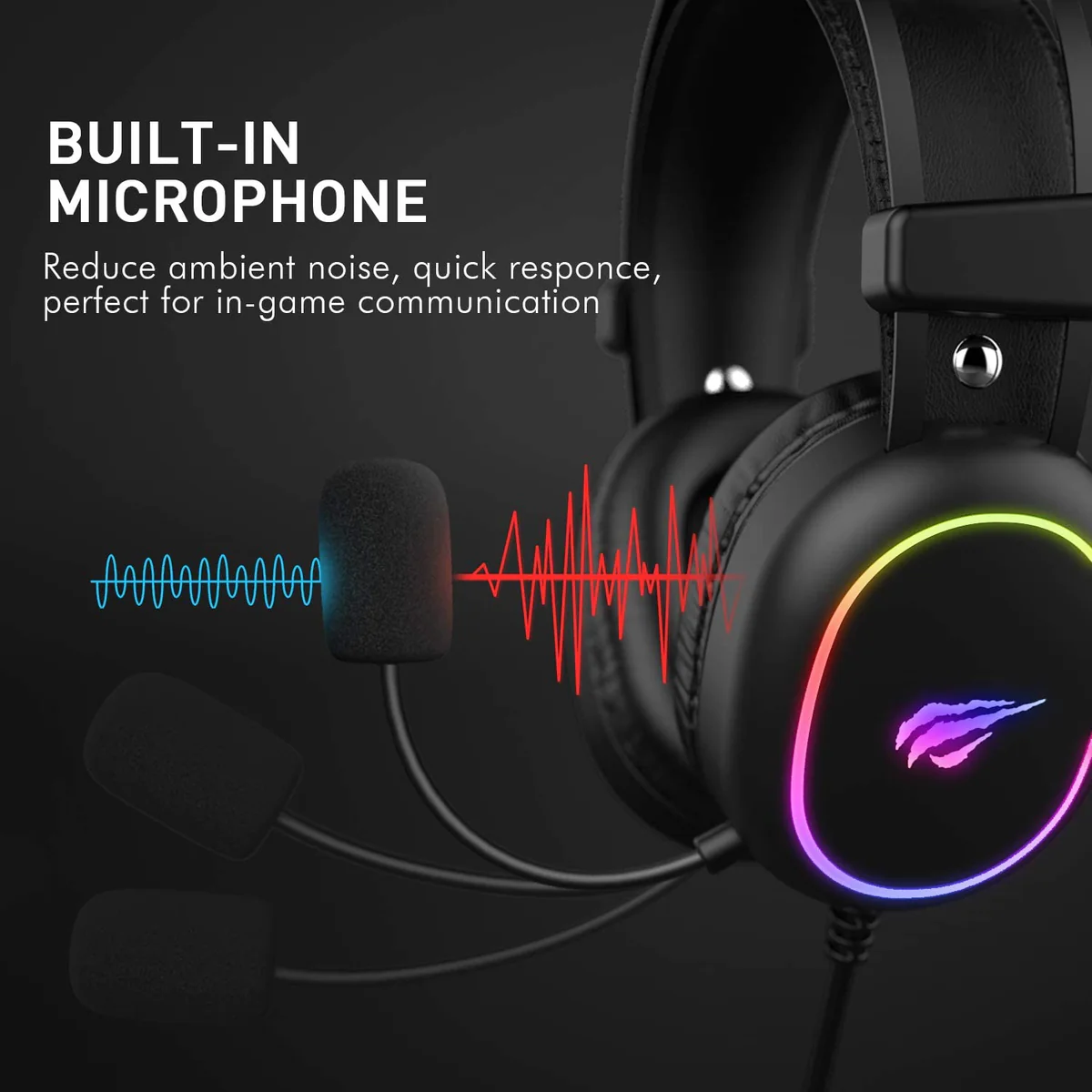 HAVIT Gamenote RGB LED slušalke z mikrofonom HV-H2016d