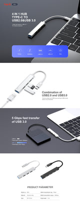 HAVIT USB C 4 Port Hub HB41