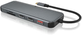 Icybox IB-DK4060-CPD priključna postaja s trojnim video izhodom
