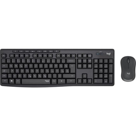 Logitech tipkovnica +miška brezžična Desktop MK295 SLO - grafitna barva SLO, silent