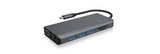 Icybox IB-DK4070-CPD USB-C priklopna postaja s Power Delivery 100W