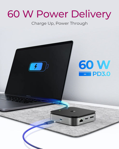 Icybox IB-DK408-C41 priključna postaja USB4 z dvojnim video izhodom 7v1, 60W PowerDelivery napajanje
