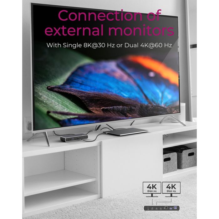 Icybox IB-DK8801-TB4 Thunderbolt 4 priklopna postaja s Power Delivery PD100W