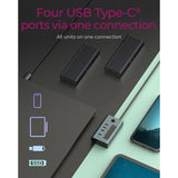 Icybox IB-HUB1454-C31 4-portno hub z vmesnikom USB 3.2 Gen 2 Type-C