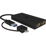 Icybox IB-SPL1029AC USB-C/A na dvojni HDMI razdelilnik (2k@60Hz/4k@30Hz)