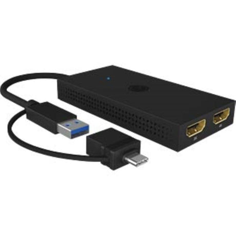Icybox IB-SPL1029AC USB-C/A na dvojni HDMI razdelilnik (2k@60Hz/4k@30Hz)