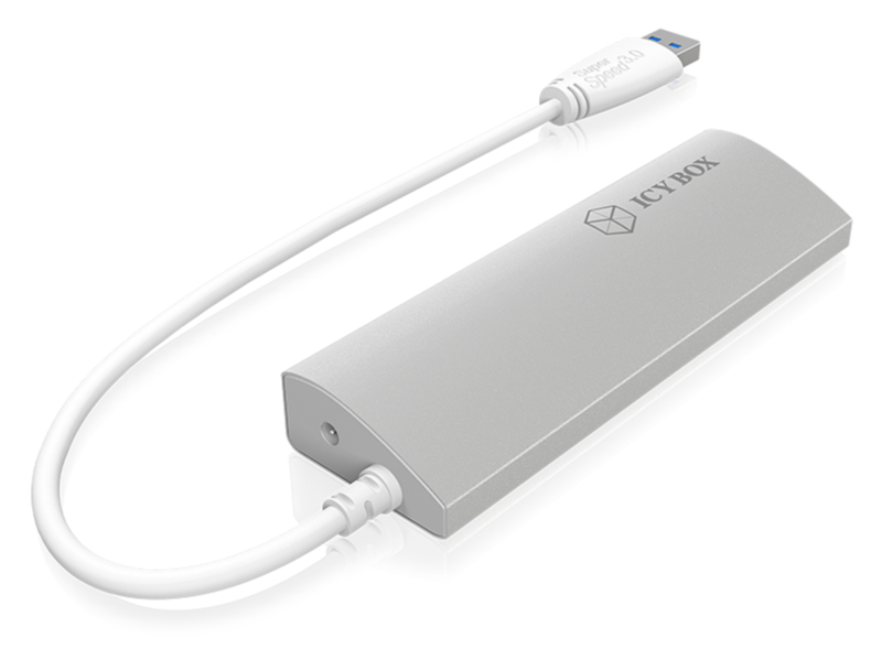 Icybox 4 portni USB 3.0 razširitveni hub, aluminijast